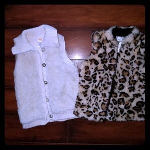 Two Faux Fur Vests
